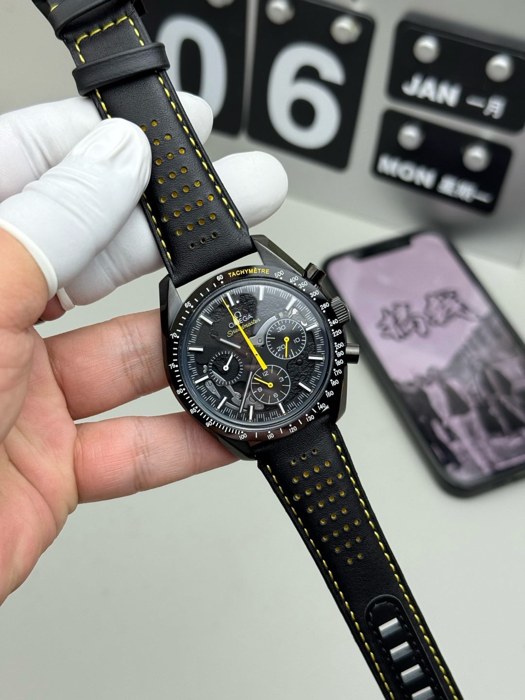 Chronograph -Hollow - Black 904L Steel - Black Rubber- Automatic - 42mm