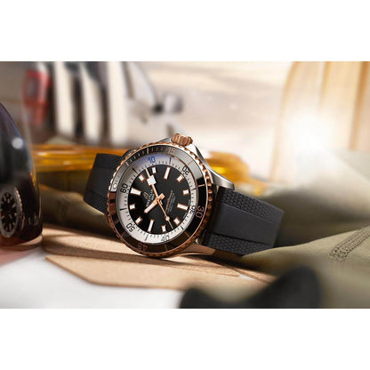 Rosegold Black- Ceramic White - Black Rubber - Automatic - 42mm