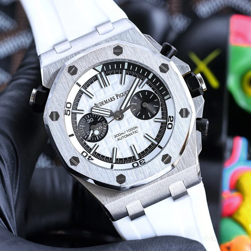 Chronograph -26703ST White - White Rubber -Automatic - 42mm