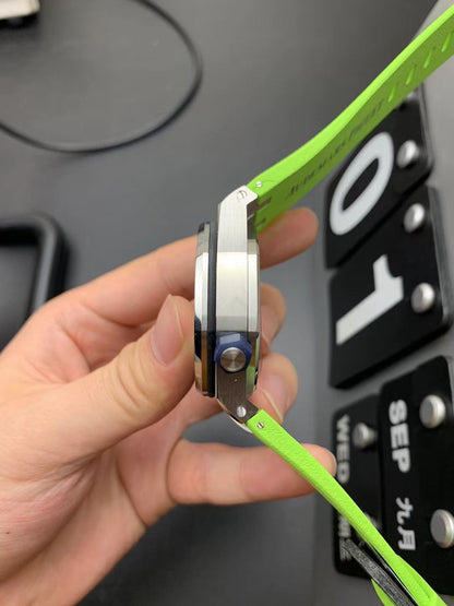 TOP! - 316L Steel - Green rubber - Automatic - 42mm