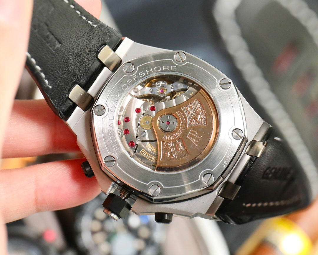 TOP! Panda Face Ceramic Bezel - Black Leather - Automatic - 42mm