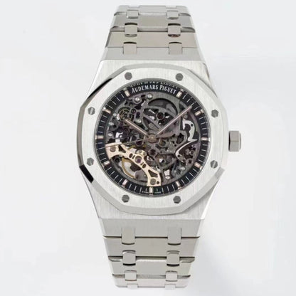 TOP 15407- Hollow Silver 904L steel - Automatic - 41mm