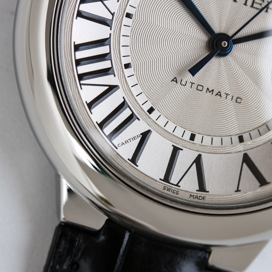 White -White Silver - Black Leather- Automatic - 36/42mm