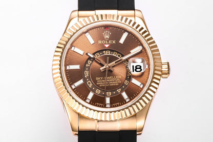 Rolex Sky-Dweller 42 - Brown Rose Gold (Black Rubber)