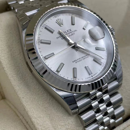 Rolex Oyster Perpetual 41, silver/white dial