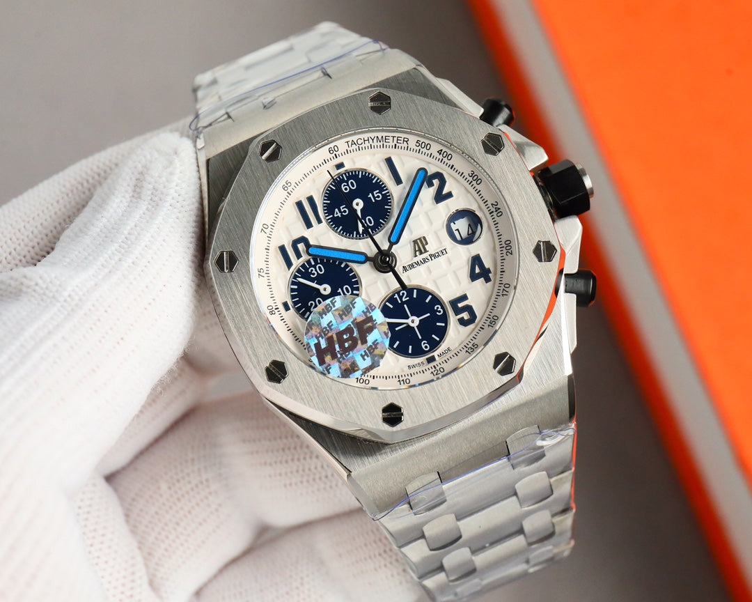 Chronograph - White Ceramic Bezel - Silver 904L Steel - Automatic - 42mm
