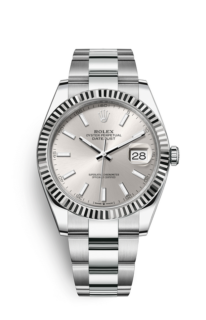 Rolex Oyster Perpetual Datejust 41, stainless steel, silver/white dial