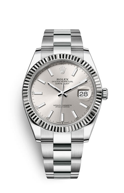 Rolex Oyster Perpetual Datejust 41, stainless steel, silver/white dial