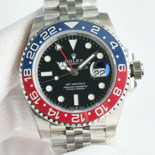 Rolex GMT-Master II, red & black bezel (“Coke” style)