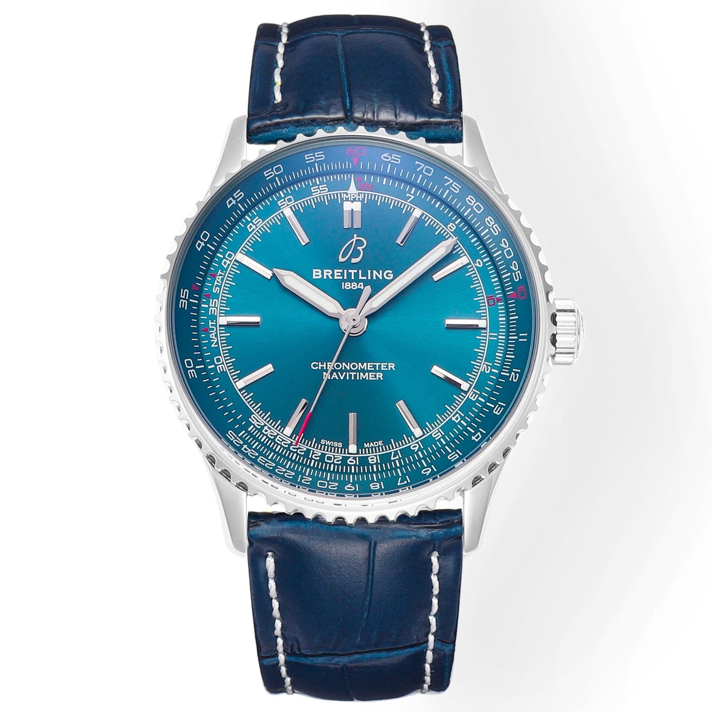 Baby Blue - Black Leather - Automatic - 41mm