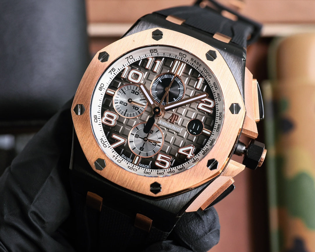 TOP! Yellow Ceramic Bezel- Black Rubber - Automatic - 44mm