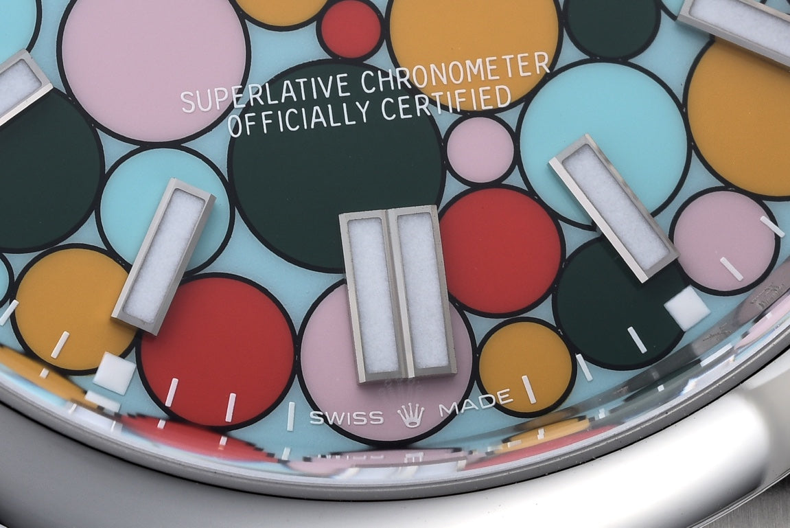 Rolex Oyster Perpetual Datejust 36/41, colourful “Celebration / Candy” dial