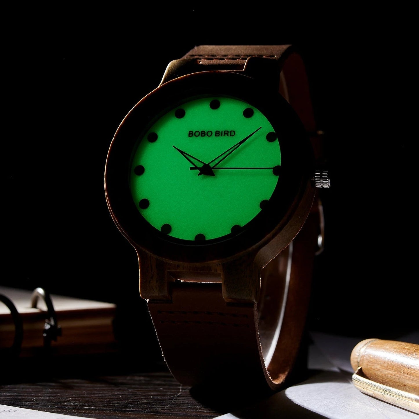 Brown Black - Green Rubber - Quartz - 42mm