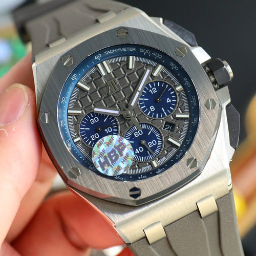 TOP! Grey Ceramic Bezel - Grey Rubber - Automatic - 44mm