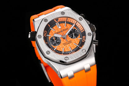 TOP! - 316L Steel - Orange rubber - Automatic - 42mm