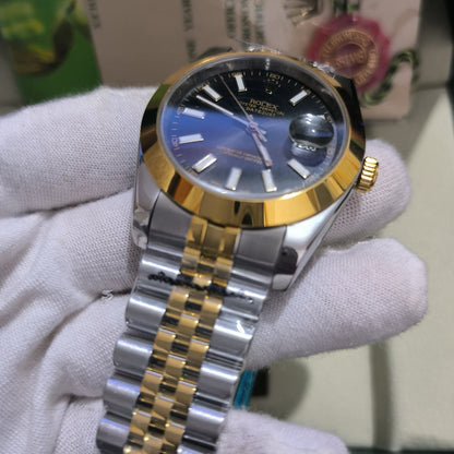 Rolex Oyster Perpetual Datejust 36/41, two-tone steel & yellow gold, black dial