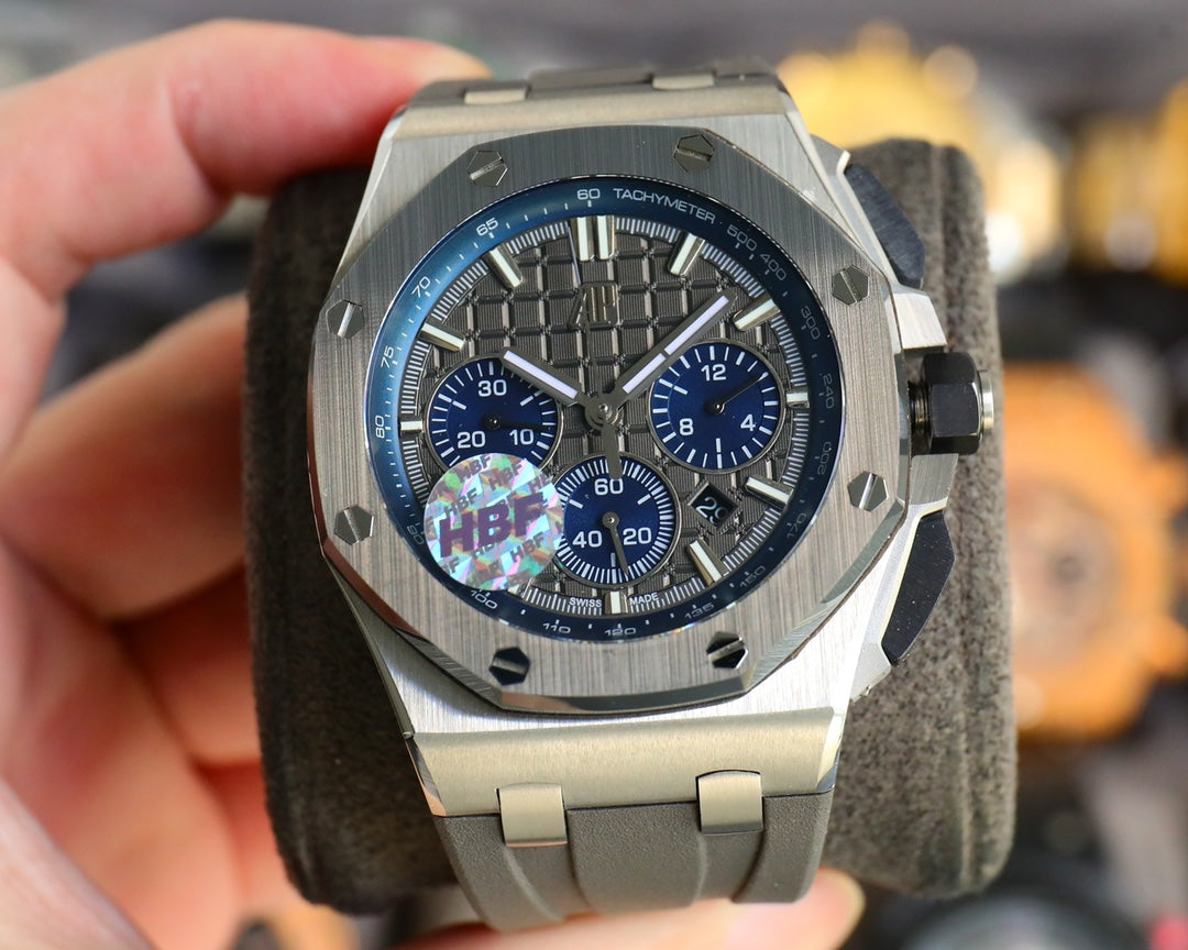 TOP! Grey Ceramic Bezel - Grey Rubber - Automatic - 44mm