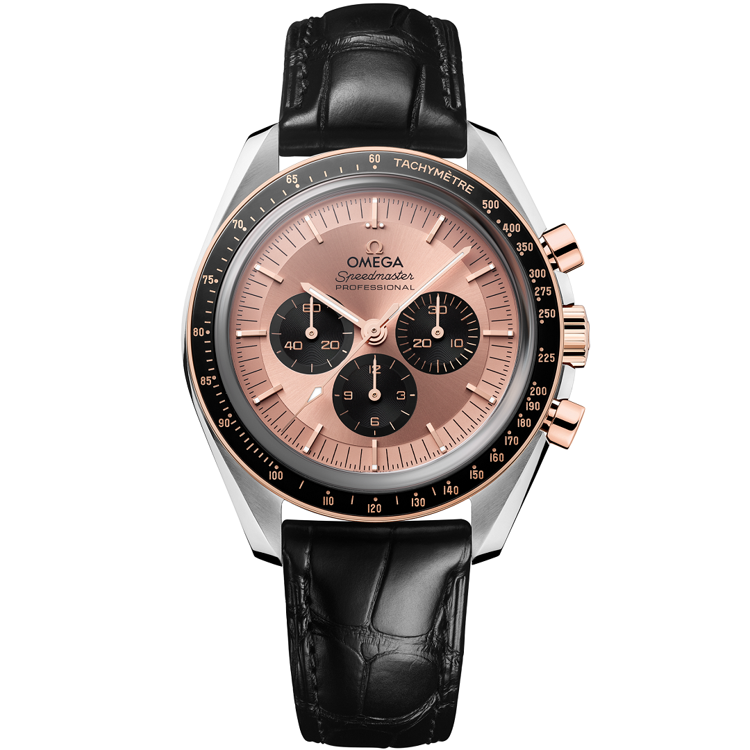Chronograph -Rosegold- Black Silver - Black Leather- Automatic - 42mm