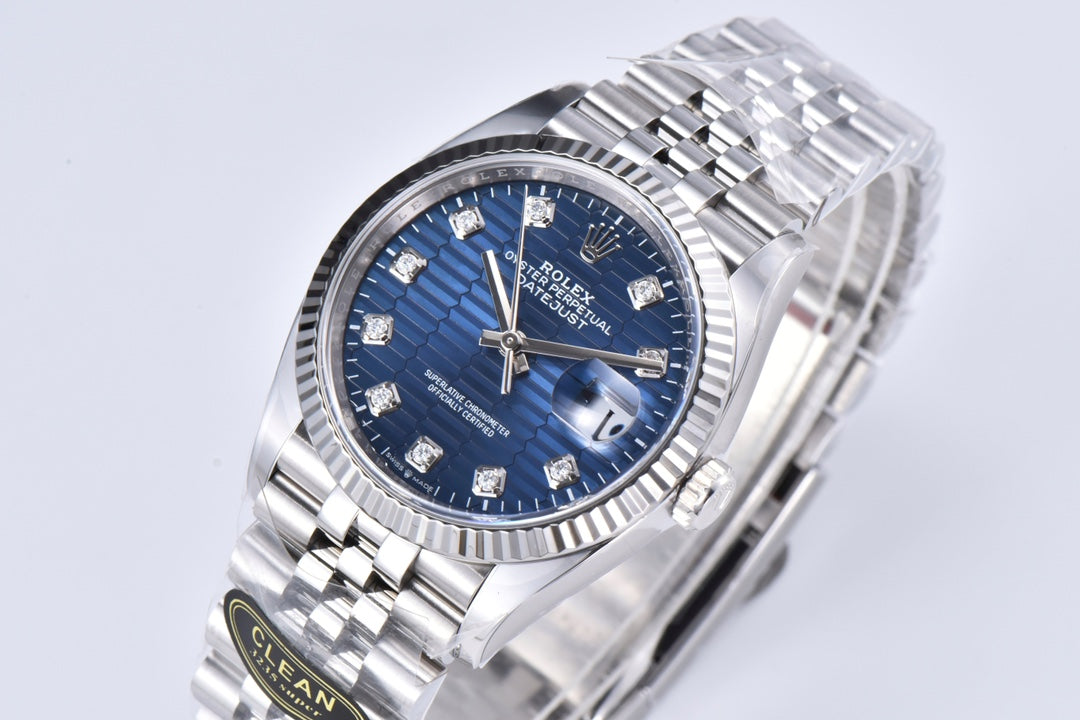 Rolex Oyster Perpetual Datejust 41, blue motif / patterned dial