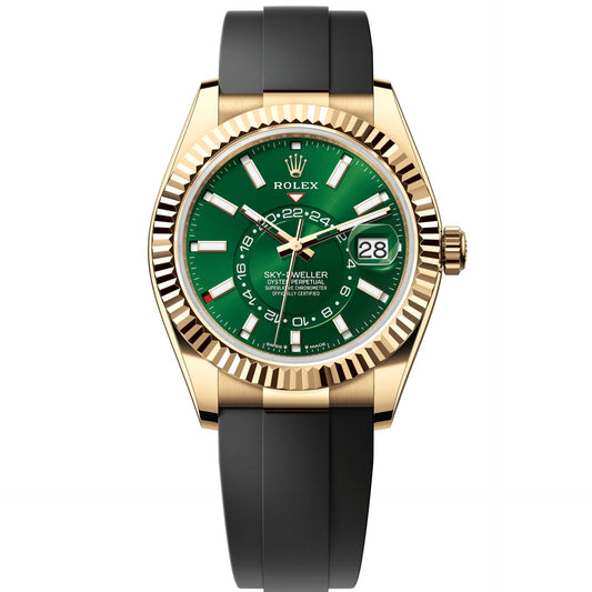 Rolex Sky-Dweller 42 - Green Yellow Gold (Black Rubber)