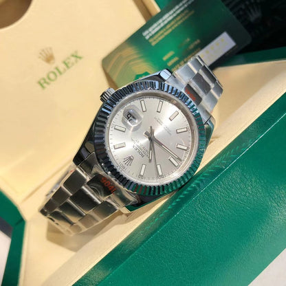Rolex Oyster Perpetual Datejust 41, stainless steel, silver/white dial