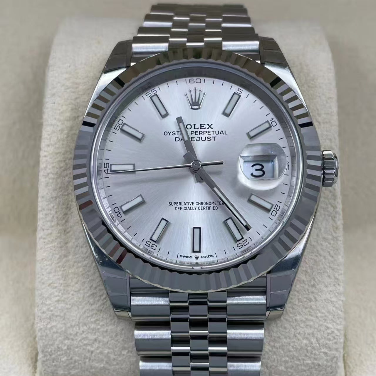 Rolex Oyster Perpetual 41, silver/white dial
