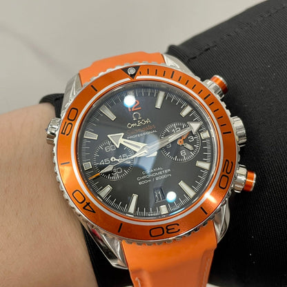 Chronograph - Black -Orange bezel - Orange Leather- Automatic - 45.5mm