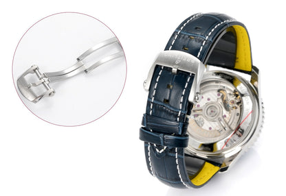 Chronograph - Silver Blue - Blue - N-Timer - Blue Leather - Automatic - 43mm