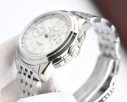 Chronograph - Silver White - Silver 316L Steel - Automatic - 42mm
