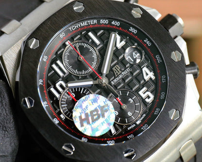 TOP! Chronograph- Red -Black Ceramic- Black Rubber - Automatic - 44mm