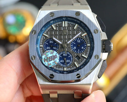 TOP! Grey Ceramic Bezel - Grey Rubber - Automatic - 44mm