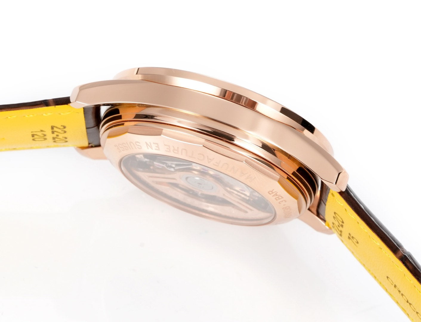 Chronograph - Rhinestone bezel - Rosegold White - N-Timer - Brown Leather - Automatic - 43mm