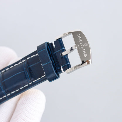 Chronograph - White Blue - Blue Leather - Automatic - 42mm