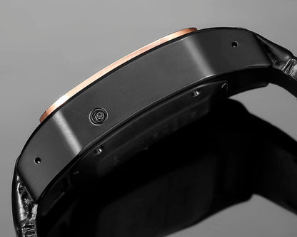 Chronograph - White Yellow 316L Steel - Black Leather - Automatic - 42mm