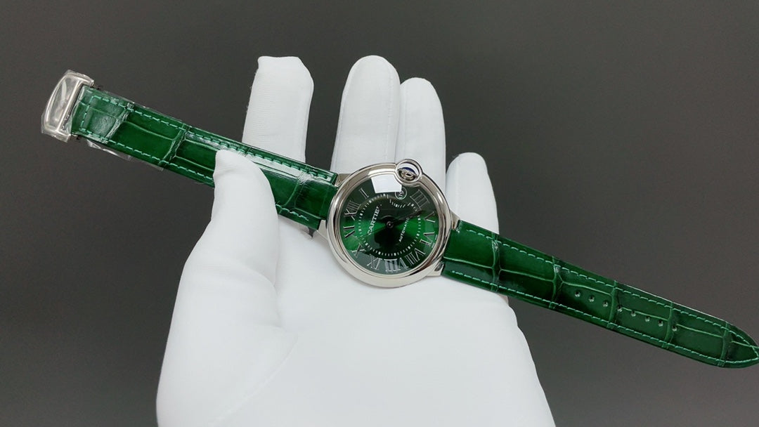 Green Silver- Green Leather - Automatic - 42mm