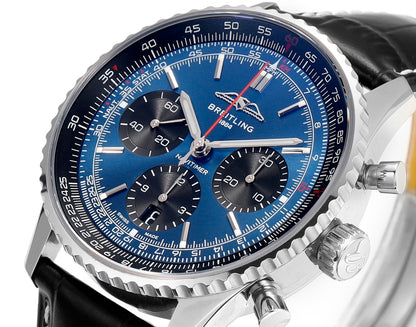 Chronograph - Black Ceramic - Blue N-Timer - Black Leather - Automatic - 43mm