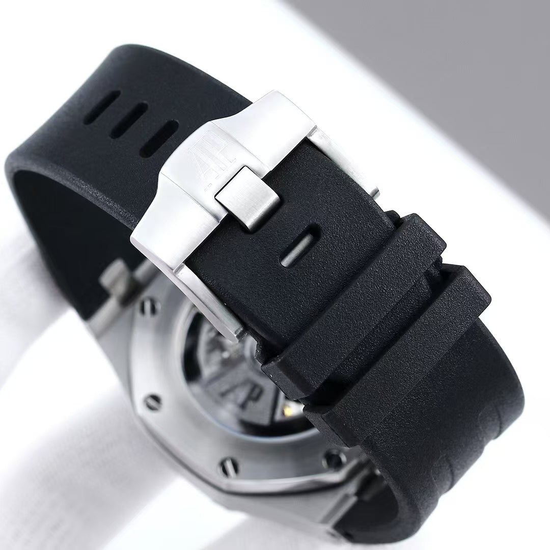 Chronograph- Panda face -Black Ceramic- Black Rubber - Automatic - 44mm