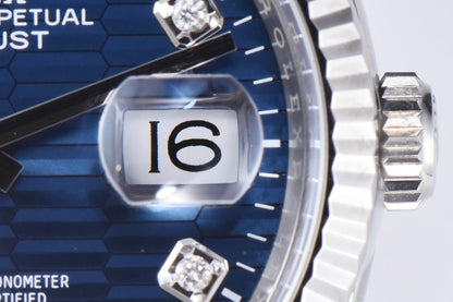 Rolex Oyster Perpetual Datejust 41, blue motif / patterned dial