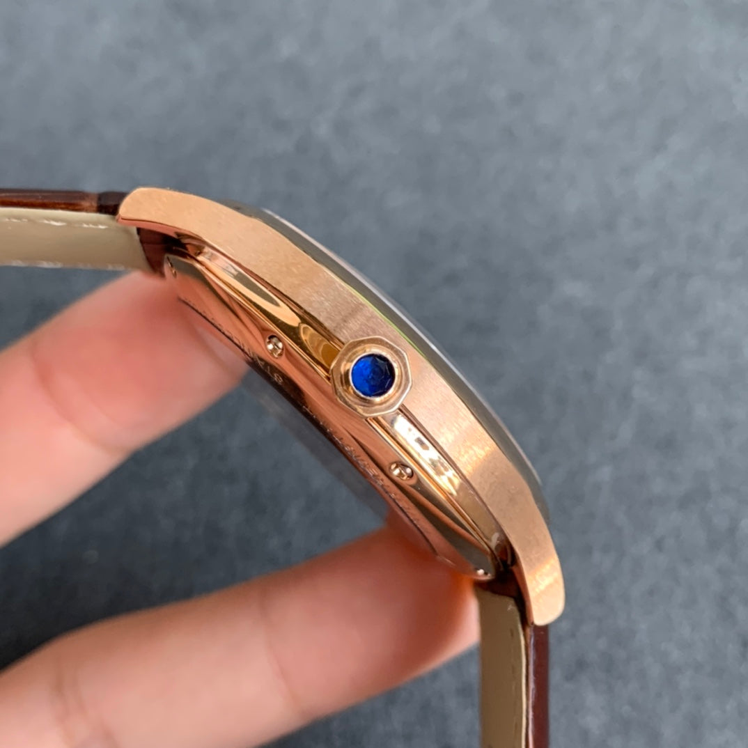 904L Yellow gold - White- Brown Leather - Automatic - 40*41mm