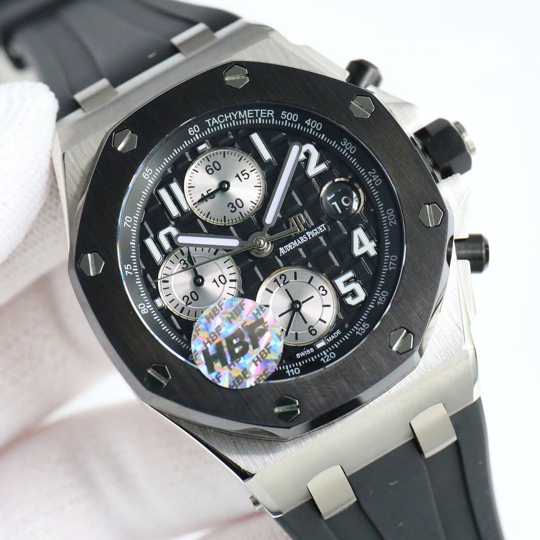 TOP! Black Ceramic Bezel - Black Rubber - Automatic - 44mm