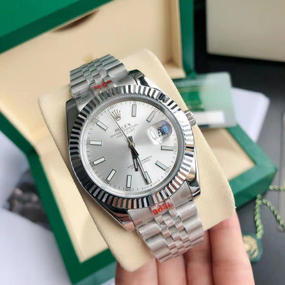 Rolex Oyster Perpetual Datejust 41, stainless steel, silver/white dial