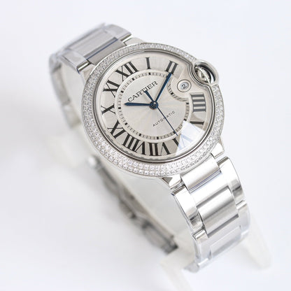 Luxury Diamond Bezel -White -White Silver - 904L Steel- Automatic - 36/42mm
