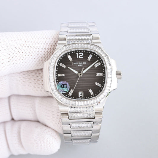 Lady - Black - Rhinestones Bezel 316L Steel - Automatic - 35mm
