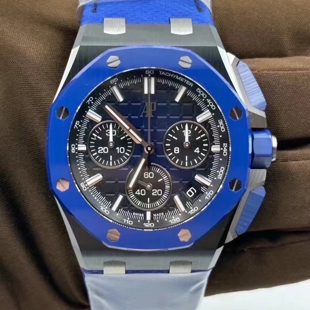Chronograph -Ceramic Blue -Blue Rubber - Automatic - 43mm