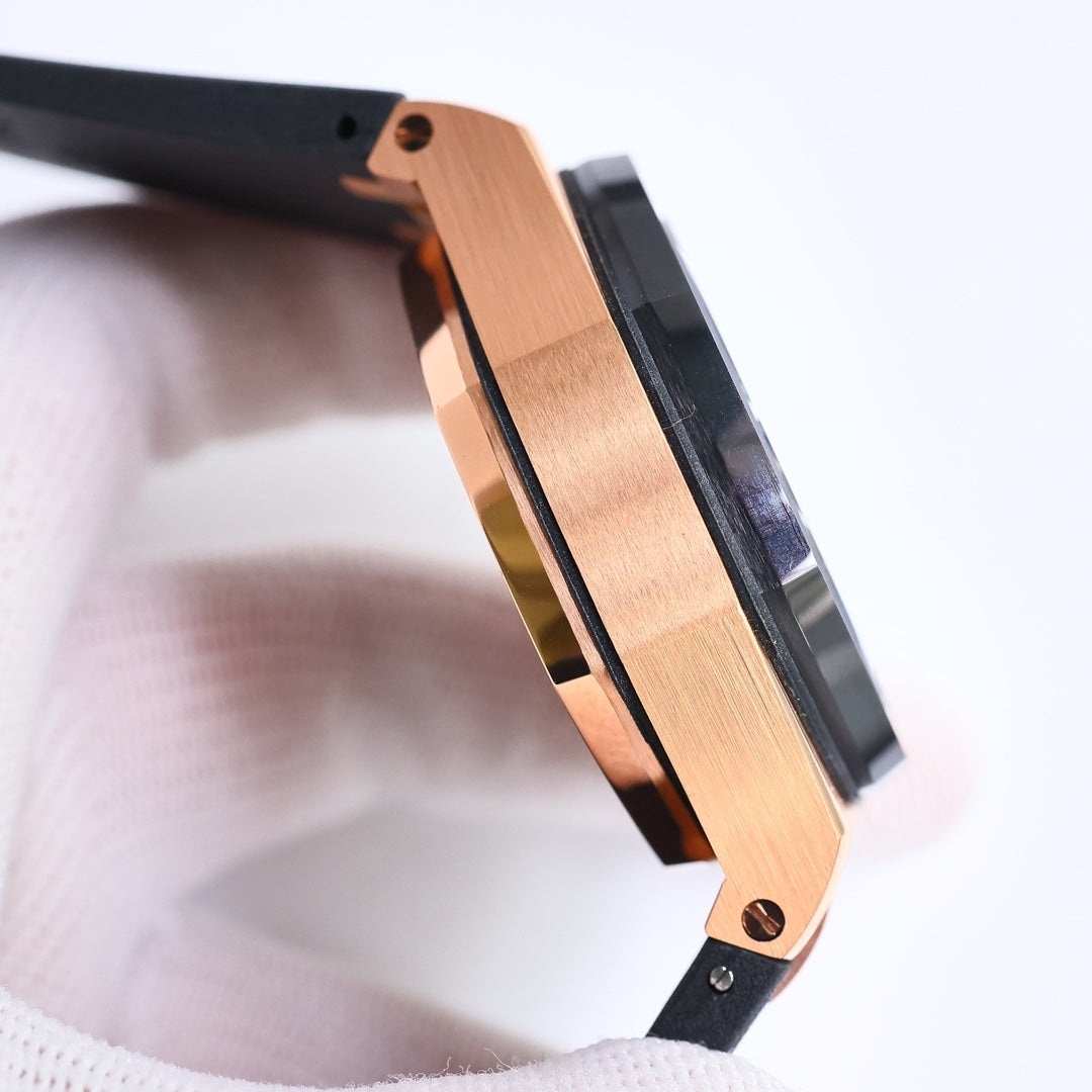 TOP! Yellow Gold Ceramic Bezel - Black Rubber - Automatic - 44mm