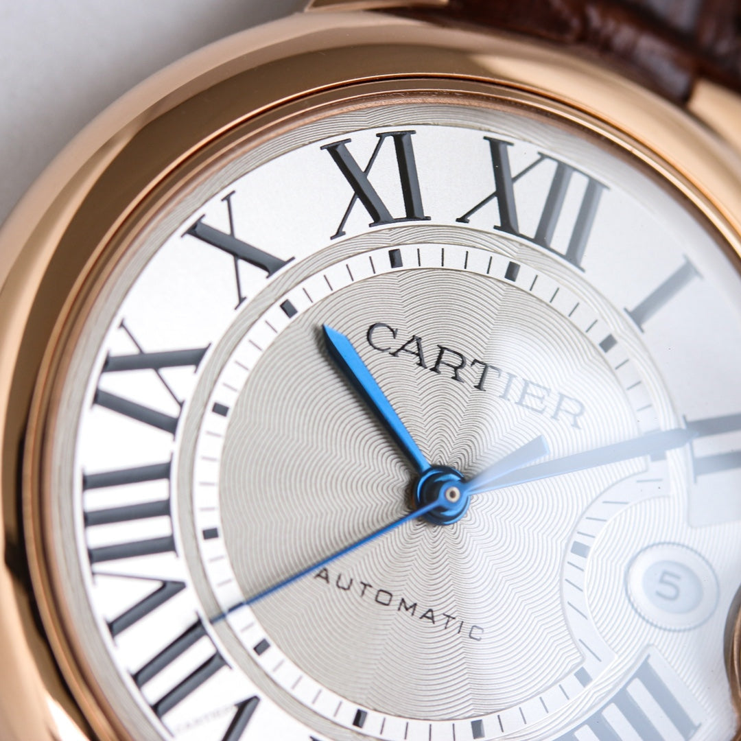 Yellow gold -White Silver - Brown Leather- Automatic - 36/42mm