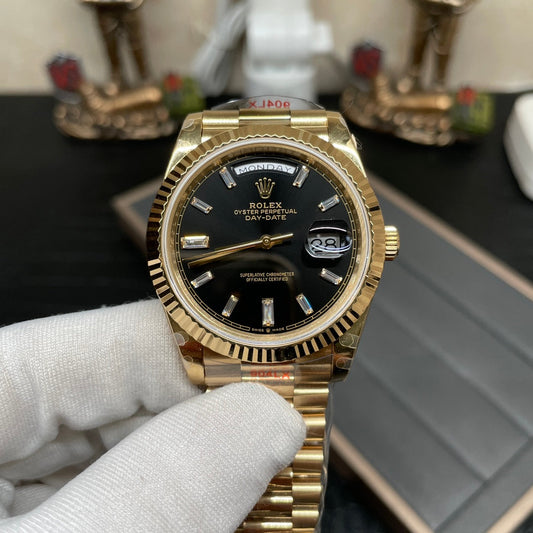 Rolex Day-Date 40 - Black Silver Yellow Gold