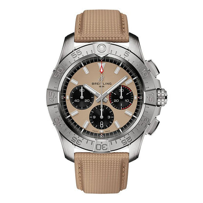 Chronograph -Silver Ceramic White- Khaki Rubber - Quartz - 43mm