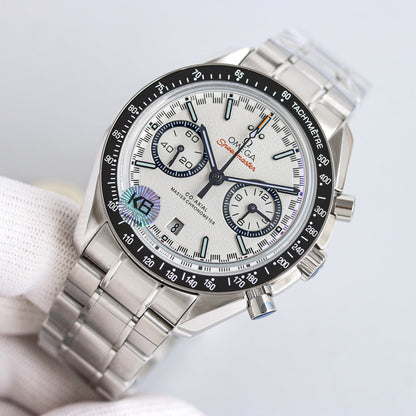 Chronograph -329.30.44.51.04.001- White- Black Ceramic- 316L Steel- Automatic - 44mm