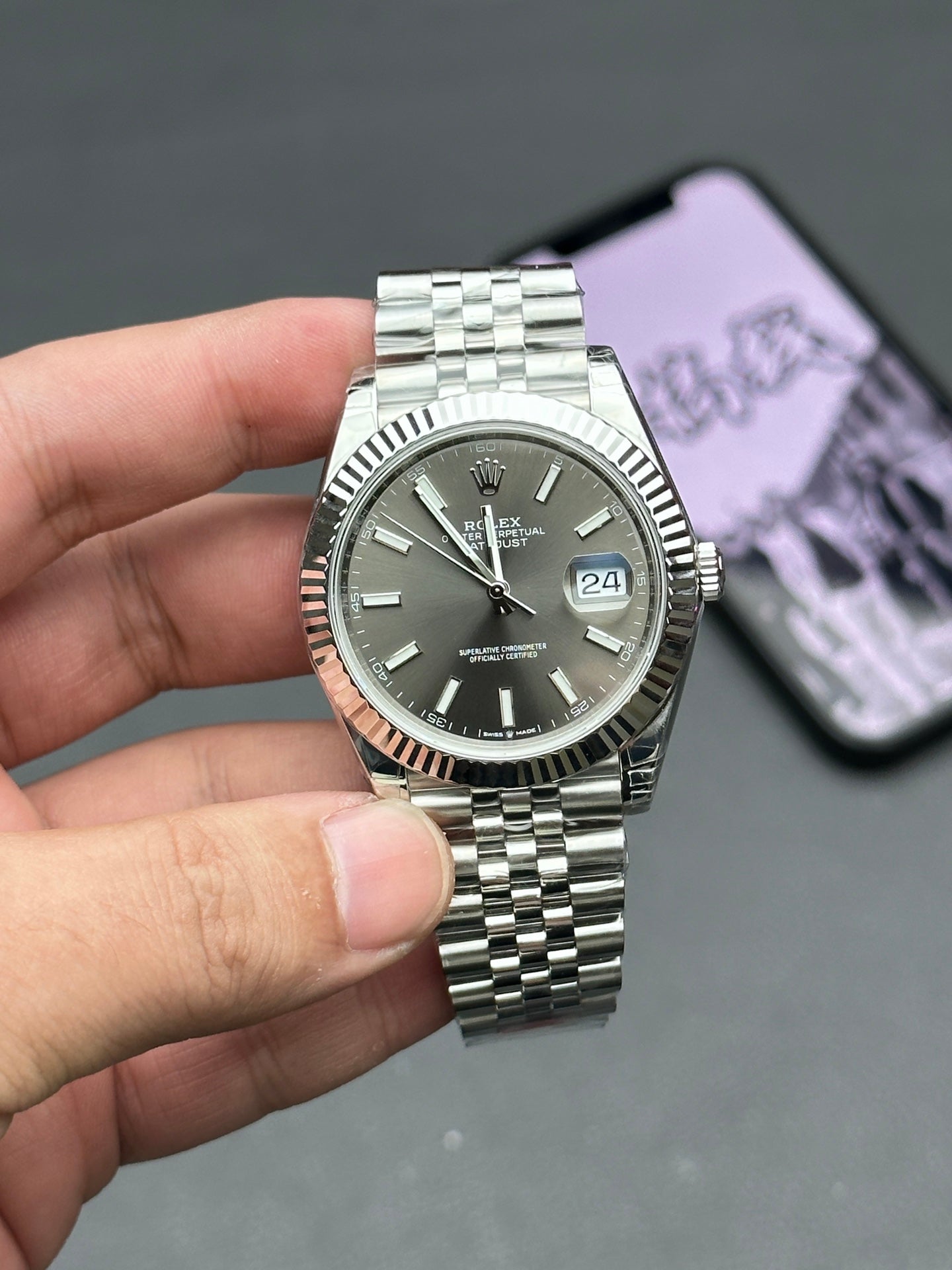 Rolex Oyster Perpetual Datejust 41, stainless steel, grey/silver dial